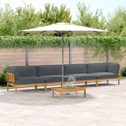 Set de canapea cu pernă 5 pcs Antracit Lemn Solid de Acacia GartenMobel Dekor