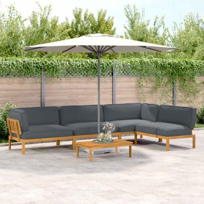 Set de canapea cu pernă 5 pcs Antracit Lemn Solid de Acacia GartenMobel Dekor