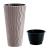 Set 2 ghivece de flori, Sandy Slim, rotunde, inalte, 29.7x53.1 cm, cafeniu, Prosperplast GartenVIP DiyLine