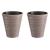 Set 2 ghivece de flori, Sand, rotunde, 38.8x43.6 cm, cafeniu, Prosperplast GartenVIP DiyLine