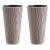 Set 2 ghivece de flori, Sandy Slim, rotunde, inalte, 39x70.8 cm, cafeniu, Prosperplast GartenVIP DiyLine