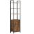 VASAGLE Biblioteca inalta cu 6 rafturi si dulap, cadru metalic, rafturi reglabile, stil vintage, 40x24x160 cm, maro rustic Household NewTrend