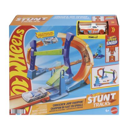 HOT WHEELS STUNT TRACKS PISTA PENTRU CASCADORII CAMPIONUL SARITURILOR IN SPIRALA CU MASINUTA INCLUSA SuperHeroes ToysZone