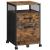 VASAGLE Dulap mobil 42x44x69 cm, cu 2 sertare si roti cu frana, compartiment deschis si suport dosare, PAL si otel, maro rustic si negru Household NewTrend