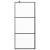 Perete cabină duș walk-in negru 90x195 cm sticlă ESG semi-mată GartenMobel Dekor