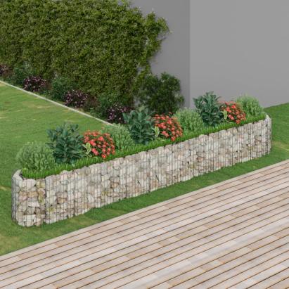 Strat înălțat gabion, 400x50x50 cm, fier galvanizat GartenMobel Dekor