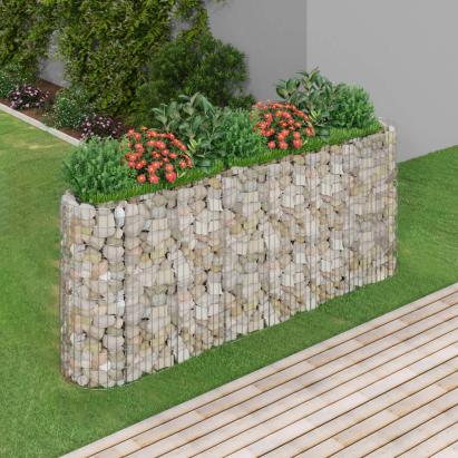 Strat înălțat gabion, 260x50x100 cm, fier galvanizat GartenMobel Dekor