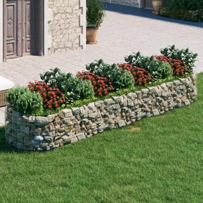 Strat înălțat gabion, 400x100x50 cm, fier galvanizat GartenMobel Dekor