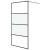 Perete cabină duș walk-in negru 100x195 cm sticlă ESG semi-mată GartenMobel Dekor