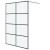 Perete cabină duș walk-in negru 140x195 cm sticlă ESG mată GartenMobel Dekor