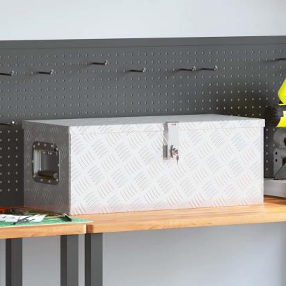 Cutie de depozitare, argintiu, 70x31x27 cm, aluminiu GartenMobel Dekor