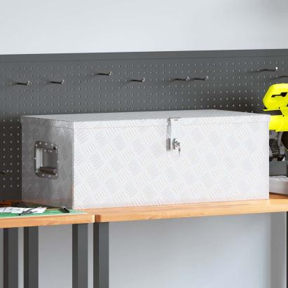 Cutie de depozitare, argintiu, 80x39x30 cm, aluminiu GartenMobel Dekor