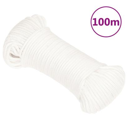 Frânghie de barcă, alb complet, 5 mm, 100 m, polipropilenă GartenMobel Dekor