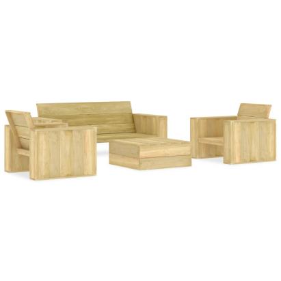 Set mobilier de grădină, 4 piese, lemn de pin tratat GartenMobel Dekor