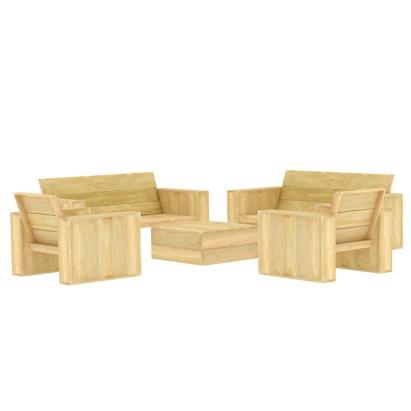 Set mobilier de grădină, 5 piese, lemn de pin tratat GartenMobel Dekor