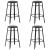 Scaune de bar, 4 buc., negru, plastic GartenMobel Dekor