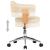 Scaun de birou pivotant, crem, lemn curbat și piele ecologică GartenMobel Dekor