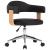 Scaun de birou pivotant, negru, lemn curbat și piele ecologică GartenMobel Dekor