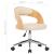 Scaun de birou pivotant, crem, lemn curbat și piele ecologică GartenMobel Dekor