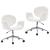 Scaune de bucătărie pivotante, 2 buc., alb, piele artificială GartenMobel Dekor