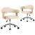 Scaune de bucătărie pivotante, 2 buc., crem, piele artificială GartenMobel Dekor