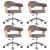Scaune pivotante masă, 4 buc., gri taupe, lemn curbat & textil GartenMobel Dekor