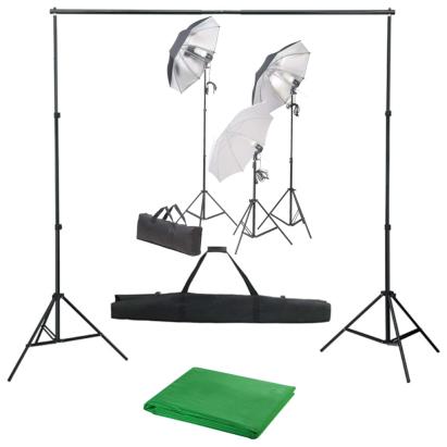 Kit studio foto cu set de lumini și fundal GartenMobel Dekor