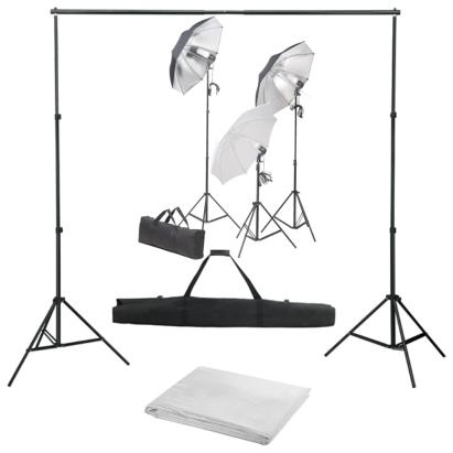 Kit studio foto cu set de lumini și fundal GartenMobel Dekor