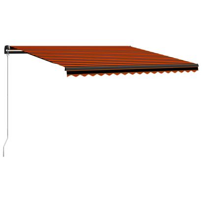 Copertină retractabilă manual, portocaliu & maro, 450x300 cm GartenMobel Dekor