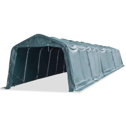Cort mobil pentru animale verde închis 3,3x16 m PVC 550 g/m² GartenMobel Dekor