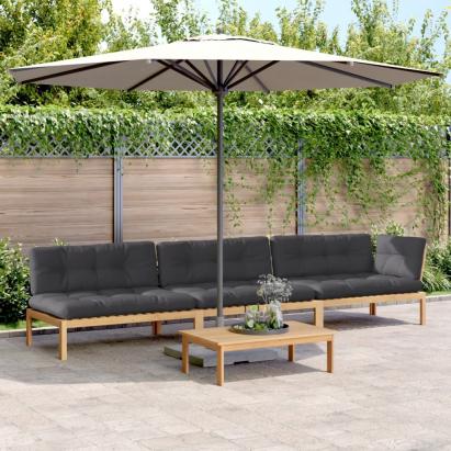 Set canapele de grădină cu perne din paleți 4 piese lemn acacia GartenMobel Dekor