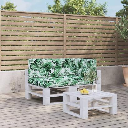 Perne de paleți, 3 buc., model cu frunze, material textil GartenMobel Dekor