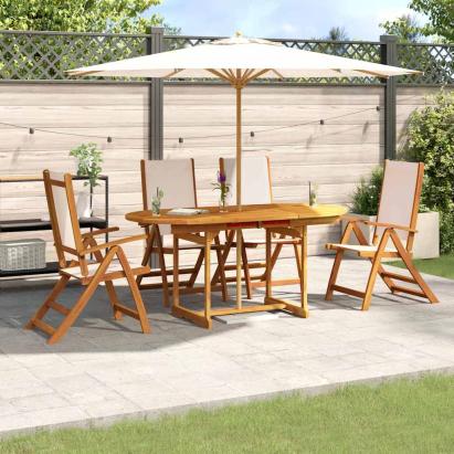 Set mobilier de grădină, 5 piese, lemn masiv acacia/textilenă GartenMobel Dekor