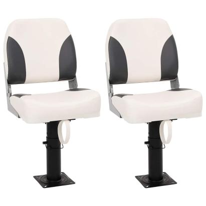 Set 2 scaune pliabile pentru barcă, spătar mic GartenMobel Dekor