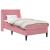 Cadru de pat cu saltea Pe perete cu headboard 2 pcs Roz Catifea GartenMobel Dekor
