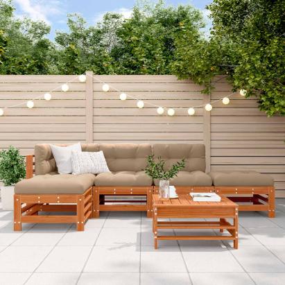 Set de lounge pentru grădină 5 pcs Maro Ceară Lemn masiv de pin GartenMobel Dekor