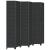 Paravan de cameră cu 6 panouri, negru, lemn masiv paulownia GartenMobel Dekor