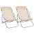 Scaune plajă pliante 2 buc. crem textilenă & oțel vopsit GartenMobel Dekor