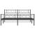 Cadru pat fără saltea, tăblie de picioare negru 180x200cm metal GartenMobel Dekor