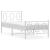 Cadru de pat metalic cu tăblie de cap/picioare, alb, 90x200 cm GartenMobel Dekor