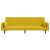 Canapea extensibilă cu 2 locuri, 2 perne, galben, catifea GartenMobel Dekor