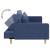Canapea extensibilă cu 2 locuri, 2 perne, albastru, textil GartenMobel Dekor