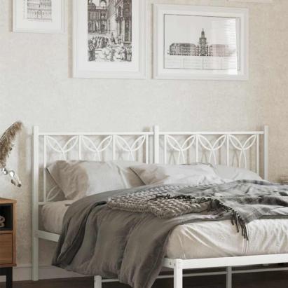 Tăblie de pat de schimb metalică, alb, 150 cm GartenMobel Dekor