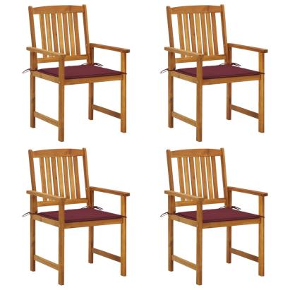 Scaune de grădină cu perne, 4 buc., lemn masiv de acacia GartenMobel Dekor