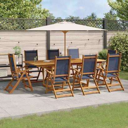 Set mobilier de grădină, 9 piese, lemn masiv acacia/textilenă GartenMobel Dekor