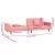 Canapea extensibilă cu 2 locuri, 2 perne, roz, catifea GartenMobel Dekor