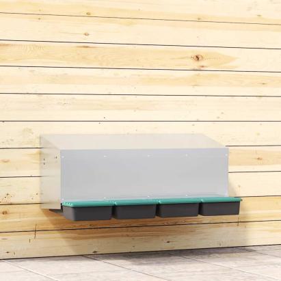 Cuibăr pentru găini cu 4 compartimente, montat pe perete, oțel galvanizat GartenMobel Dekor