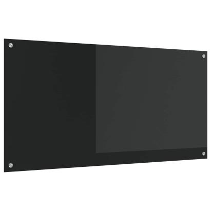 Spate de bucătărie Negru 120 x 60 cm sticlă securizată GartenMobel Dekor