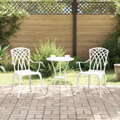 Scaun pentru Grădină 2 pcs Alb 53 x 51 x 88,5cm Aluminiu GartenMobel Dekor