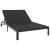 Șezlong 1-persoană Negru 206 x 62.5 x 74 cm poliratan GartenMobel Dekor